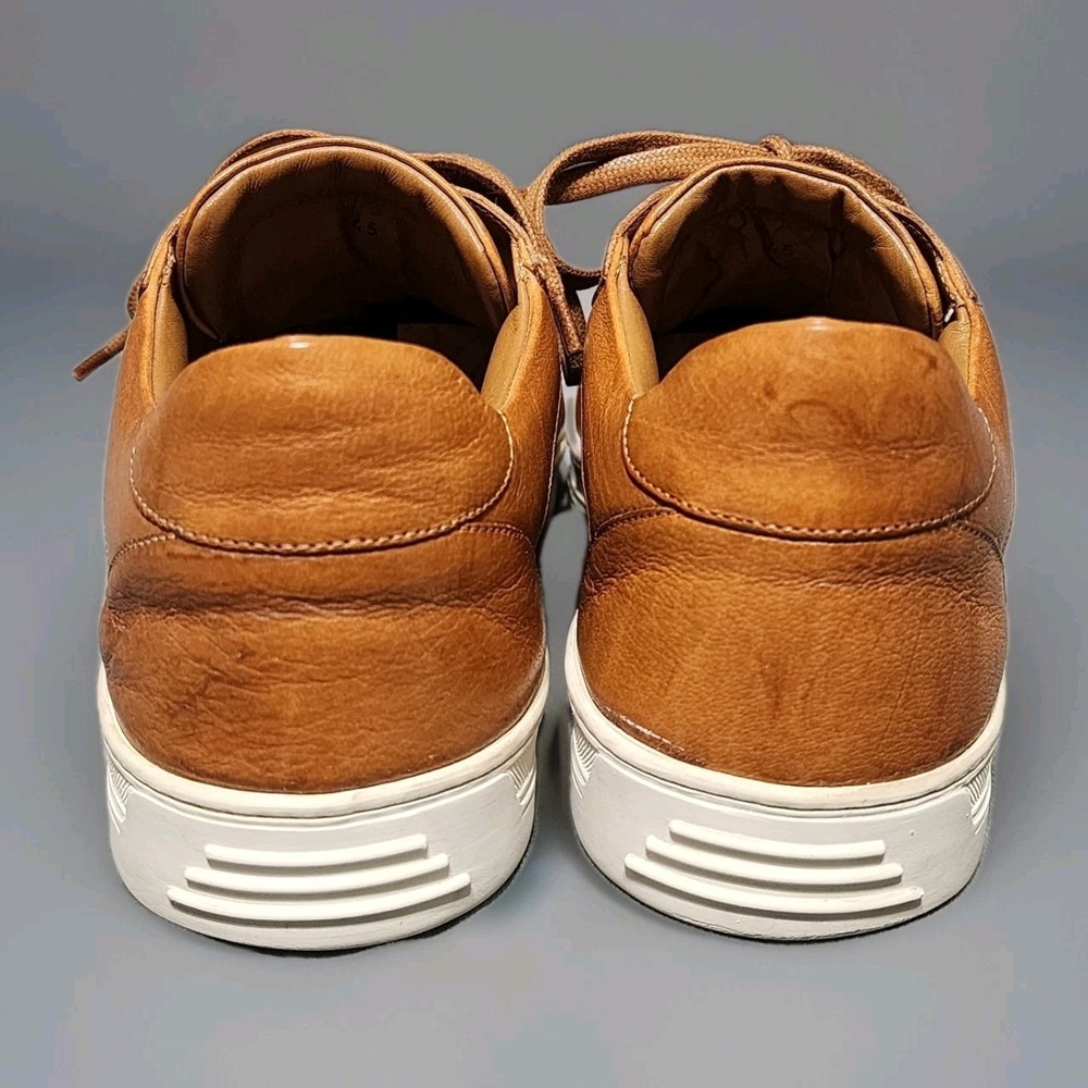 M. Gemi Mens 12 Italian Leather Quilted Sneakers Tan Eu 45 - Picture 4 of 11